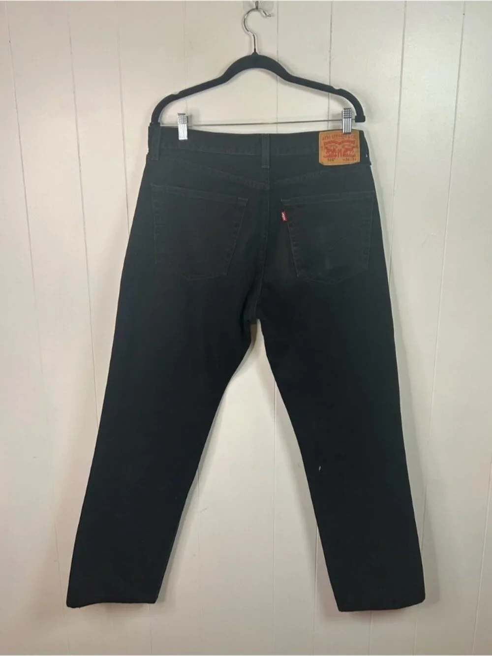 Levis Mens 516 Black Straight Leg Casual Denim 36x31 No Stretch Cotton Zipper